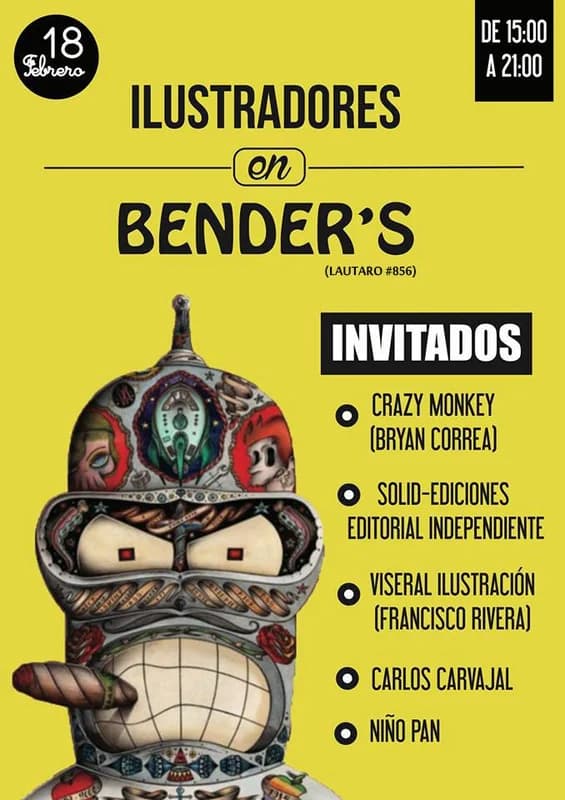 Afiche Ilustradores en Benders 1